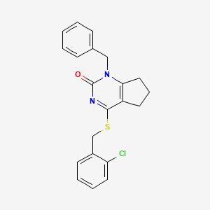 1-benzyl-4-[(2-chlorobenzyl)sulfanyl]-1,5,6,7-tetrahydro-2H-cyclopenta[d]pyrimidin-2-one