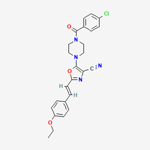 5-{4-[(4-chlorophenyl)carbonyl]piperazin-1-yl}-2-[(E)-2-(4-ethoxyphenyl)ethenyl]-1,3-oxazole-4-carbonitrile