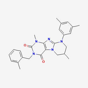 9-(3,5-dimethylphenyl)-1,7-dimethyl-3-[(2-methylphenyl)methyl]-7,8-dihydro-6H-purino[7,8-a]pyrimidine-2,4-dione