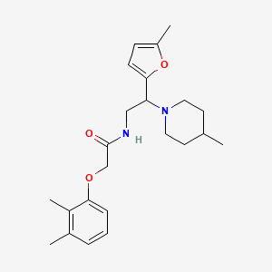 molecular formula C23H32N2O3 B11323498 2-(2,3-dimethylphenoxy)-N-[2-(5-methylfuran-2-yl)-2-(4-methylpiperidin-1-yl)ethyl]acetamide 