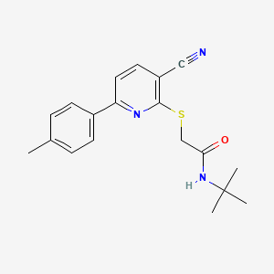 N-tert-butyl-2-{[3-cyano-6-(4-methylphenyl)pyridin-2-yl]sulfanyl}acetamide