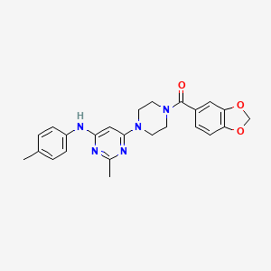 Benzo[d][1,3]dioxol-5-yl(4-(2-methyl-6-(p-tolylamino)pyrimidin-4-yl)piperazin-1-yl)methanone