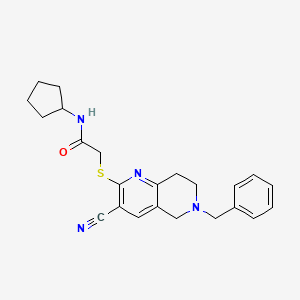 2-[(6-benzyl-3-cyano-5,6,7,8-tetrahydro-1,6-naphthyridin-2-yl)sulfanyl]-N-cyclopentylacetamide