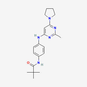 N-(4-((2-methyl-6-(pyrrolidin-1-yl)pyrimidin-4-yl)amino)phenyl)pivalamide