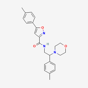 molecular formula C24H27N3O3 B11323542 5-(4-methylphenyl)-N-[2-(4-methylphenyl)-2-(morpholin-4-yl)ethyl]-1,2-oxazole-3-carboxamide 