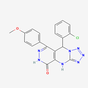 8-(2-chlorophenyl)-10-(4-methoxyphenyl)-2,4,5,6,7,11,12-heptazatricyclo[7.4.0.03,7]trideca-1(9),3,5,10-tetraen-13-one