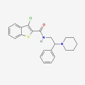 3-chloro-N-[2-phenyl-2-(piperidin-1-yl)ethyl]-1-benzothiophene-2-carboxamide