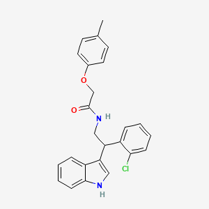 molecular formula C25H23ClN2O2 B11323599 N-[2-(2-chlorophenyl)-2-(1H-indol-3-yl)ethyl]-2-(4-methylphenoxy)acetamide 