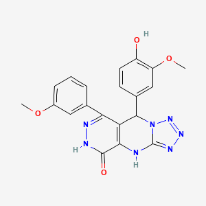 molecular formula C20H17N7O4 B11323607 8-(4-hydroxy-3-methoxyphenyl)-10-(3-methoxyphenyl)-2,4,5,6,7,11,12-heptazatricyclo[7.4.0.03,7]trideca-1(9),3,5,10-tetraen-13-one 