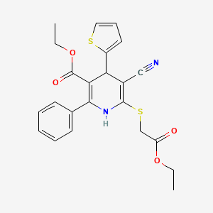 Ethyl 5-cyano-6-[(2-ethoxy-2-oxoethyl)sulfanyl]-2-phenyl-4-(thiophen-2-yl)-1,4-dihydropyridine-3-carboxylate