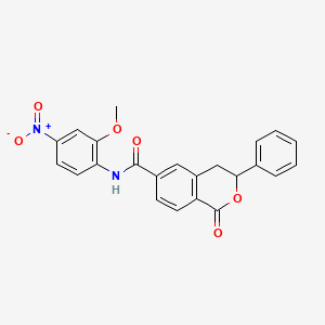 N-(2-methoxy-4-nitrophenyl)-1-oxo-3-phenyl-3,4-dihydro-1H-isochromene-6-carboxamide