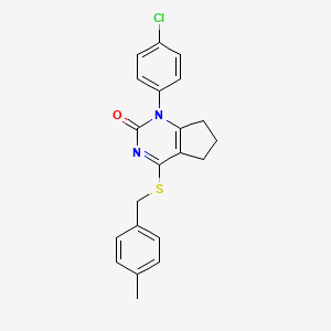 1-(4-chlorophenyl)-4-[(4-methylbenzyl)sulfanyl]-1,5,6,7-tetrahydro-2H-cyclopenta[d]pyrimidin-2-one