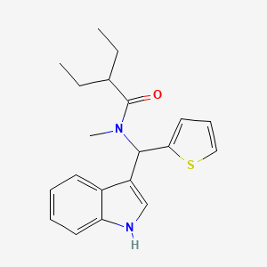 2-ethyl-N-[1H-indol-3-yl(thiophen-2-yl)methyl]-N-methylbutanamide