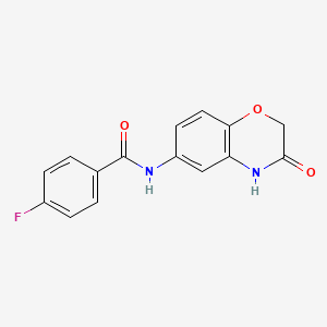 molecular formula C15H11FN2O3 B11323653 4-fluoro-N-(3-oxo-3,4-dihydro-2H-1,4-benzoxazin-6-yl)benzamide 