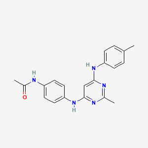 molecular formula C20H21N5O B11323656 N-[4-({2-methyl-6-[(4-methylphenyl)amino]pyrimidin-4-yl}amino)phenyl]acetamide 