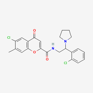 6-chloro-N-[2-(2-chlorophenyl)-2-(pyrrolidin-1-yl)ethyl]-7-methyl-4-oxo-4H-chromene-2-carboxamide