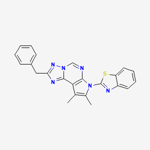 2-(2-Benzyl-8,9-dimethyl-7H-pyrrolo[3,2-E][1,2,4]triazolo[1,5-C]pyrimidin-7-YL)-1,3-benzothiazole