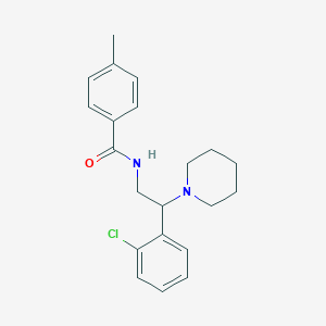 molecular formula C21H25ClN2O B11323696 N-[2-(2-chlorophenyl)-2-(piperidin-1-yl)ethyl]-4-methylbenzamide 