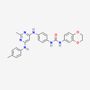 1-(2,3-Dihydrobenzo[b][1,4]dioxin-6-yl)-3-(4-((2-methyl-6-(p-tolylamino)pyrimidin-4-yl)amino)phenyl)urea