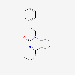 1-(2-phenylethyl)-4-(propan-2-ylsulfanyl)-1,5,6,7-tetrahydro-2H-cyclopenta[d]pyrimidin-2-one