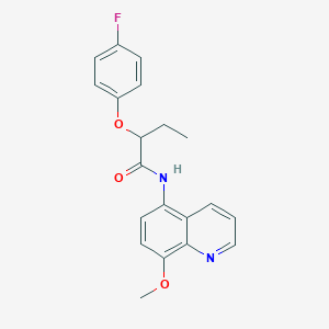 molecular formula C20H19FN2O3 B11323729 2-(4-fluorophenoxy)-N-(8-methoxyquinolin-5-yl)butanamide 