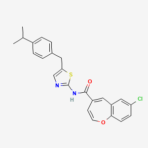 molecular formula C24H21ClN2O2S B11323730 7-chloro-N-{5-[4-(propan-2-yl)benzyl]-1,3-thiazol-2-yl}-1-benzoxepine-4-carboxamide 