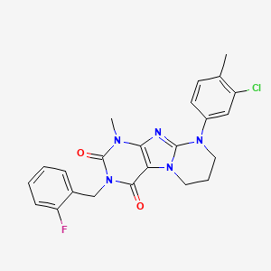 9-(3-chloro-4-methylphenyl)-3-[(2-fluorophenyl)methyl]-1-methyl-7,8-dihydro-6H-purino[7,8-a]pyrimidine-2,4-dione