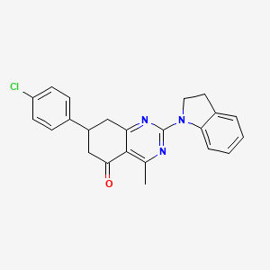 molecular formula C23H20ClN3O B11323740 7-(4-chlorophenyl)-2-(2,3-dihydro-1H-indol-1-yl)-4-methyl-7,8-dihydroquinazolin-5(6H)-one 