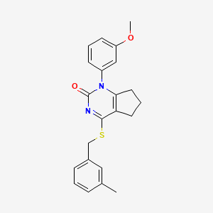 1-(3-methoxyphenyl)-4-[(3-methylbenzyl)sulfanyl]-1,5,6,7-tetrahydro-2H-cyclopenta[d]pyrimidin-2-one