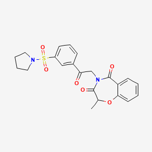 2-methyl-4-{2-oxo-2-[3-(pyrrolidin-1-ylsulfonyl)phenyl]ethyl}-1,4-benzoxazepine-3,5(2H,4H)-dione