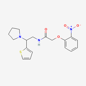 2-(2-nitrophenoxy)-N-[2-(pyrrolidin-1-yl)-2-(thiophen-2-yl)ethyl]acetamide