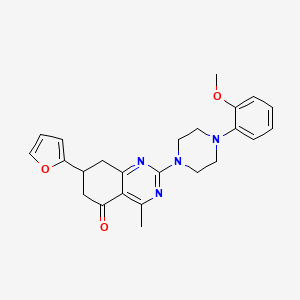 molecular formula C24H26N4O3 B11323822 7-(2-furyl)-2-[4-(2-methoxyphenyl)piperazin-1-yl]-4-methyl-7,8-dihydroquinazolin-5(6H)-one 