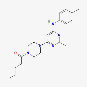 molecular formula C21H29N5O B11323832 1-(4-(2-Methyl-6-(p-tolylamino)pyrimidin-4-yl)piperazin-1-yl)pentan-1-one 