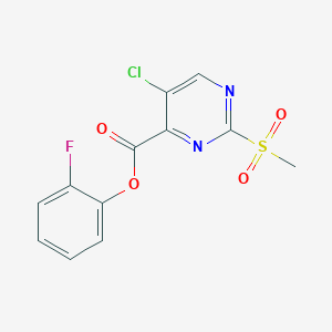 molecular formula C12H8ClFN2O4S B11323834 2-Fluorophenyl 5-chloro-2-(methylsulfonyl)pyrimidine-4-carboxylate 