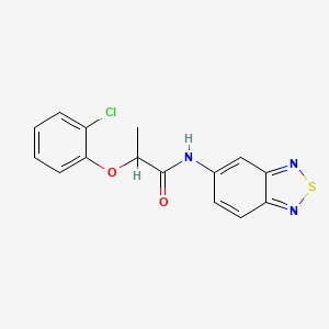 molecular formula C15H12ClN3O2S B11323859 N-(2,1,3-benzothiadiazol-5-yl)-2-(2-chlorophenoxy)propanamide 