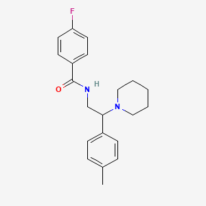 4-fluoro-N-[2-(4-methylphenyl)-2-(piperidin-1-yl)ethyl]benzamide