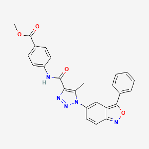 molecular formula C25H19N5O4 B11323899 methyl 4-({[5-methyl-1-(3-phenyl-2,1-benzoxazol-5-yl)-1H-1,2,3-triazol-4-yl]carbonyl}amino)benzoate 