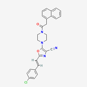 2-[(E)-2-(4-chlorophenyl)ethenyl]-5-[4-(naphthalen-1-ylacetyl)piperazin-1-yl]-1,3-oxazole-4-carbonitrile