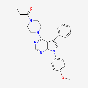 1-{4-[7-(4-methoxyphenyl)-5-phenyl-7H-pyrrolo[2,3-d]pyrimidin-4-yl]piperazin-1-yl}propan-1-one