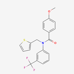 molecular formula C20H16F3NO2S B11323940 4-methoxy-N-(thiophen-2-ylmethyl)-N-[3-(trifluoromethyl)phenyl]benzamide 