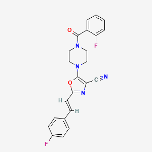 5-{4-[(2-fluorophenyl)carbonyl]piperazin-1-yl}-2-[(E)-2-(4-fluorophenyl)ethenyl]-1,3-oxazole-4-carbonitrile