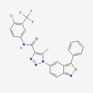 molecular formula C24H15ClF3N5O2 B11323995 N-[4-chloro-3-(trifluoromethyl)phenyl]-5-methyl-1-(3-phenyl-2,1-benzoxazol-5-yl)-1H-1,2,3-triazole-4-carboxamide 