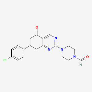 molecular formula C19H19ClN4O2 B11324003 4-[7-(4-Chlorophenyl)-5-oxo-5,6,7,8-tetrahydroquinazolin-2-yl]piperazine-1-carbaldehyde 