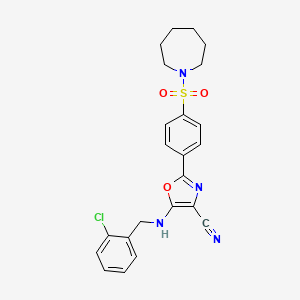 molecular formula C23H23ClN4O3S B11324006 2-[4-(Azepan-1-ylsulfonyl)phenyl]-5-[(2-chlorobenzyl)amino]-1,3-oxazole-4-carbonitrile 