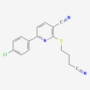 6-(4-Chlorophenyl)-2-[(3-cyanopropyl)sulfanyl]pyridine-3-carbonitrile