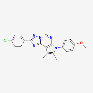 molecular formula C22H18ClN5O B11324048 2-(4-chlorophenyl)-7-(4-methoxyphenyl)-8,9-dimethyl-7H-pyrrolo[3,2-e][1,2,4]triazolo[1,5-c]pyrimidine 