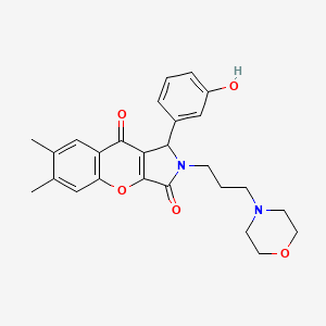 molecular formula C26H28N2O5 B11324059 1-(3-Hydroxyphenyl)-6,7-dimethyl-2-[3-(morpholin-4-yl)propyl]-1,2-dihydrochromeno[2,3-c]pyrrole-3,9-dione 