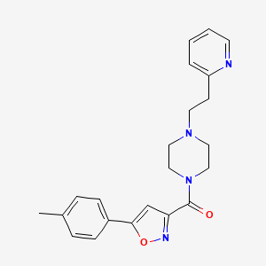 molecular formula C22H24N4O2 B11324069 [5-(4-Methylphenyl)-1,2-oxazol-3-yl]{4-[2-(pyridin-2-yl)ethyl]piperazin-1-yl}methanone 