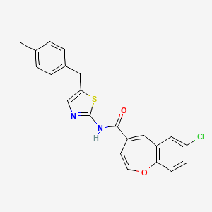 molecular formula C22H17ClN2O2S B11324078 7-chloro-N-[5-(4-methylbenzyl)-1,3-thiazol-2-yl]-1-benzoxepine-4-carboxamide 