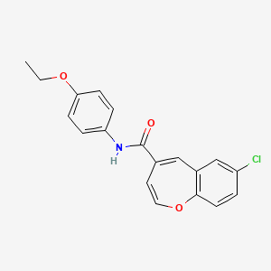 molecular formula C19H16ClNO3 B11324079 7-chloro-N-(4-ethoxyphenyl)-1-benzoxepine-4-carboxamide 